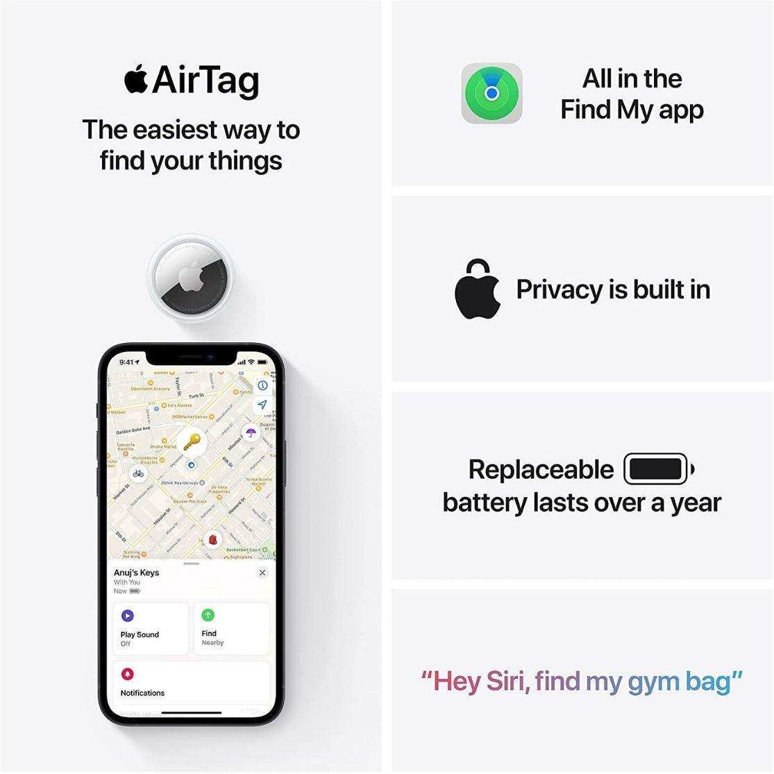 Apple AirTag (1 Pack & 4 Pack) - QuickTech.in