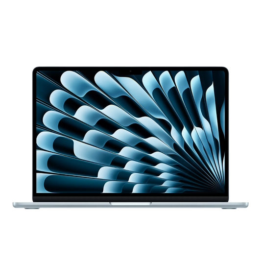 13-inch MacBook Air M5 front view in Sky Blue with Liquid Retina display