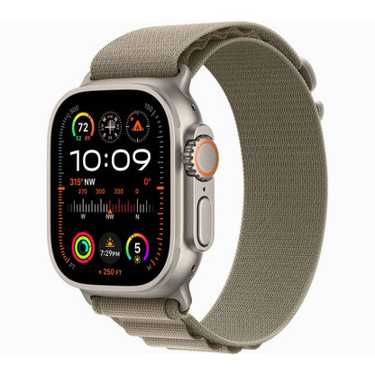 Apple Watch Ultra 2 | GPS+ Cellular | 49mm Titanium Case | Olive Alpine Loop