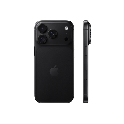 A black Apple iPhone shown from the back and side on a plain white background.