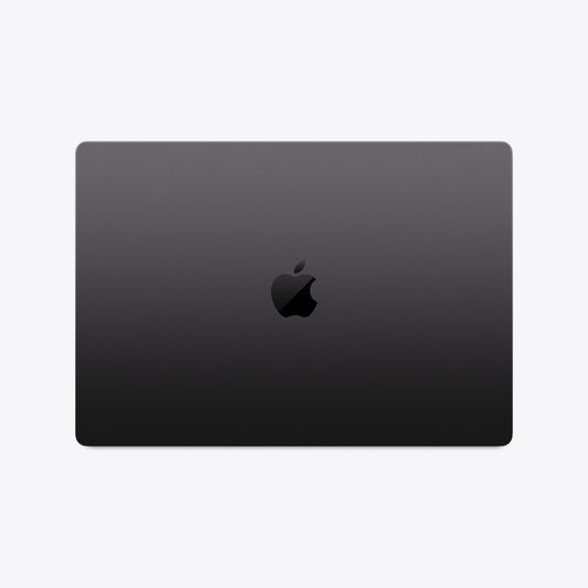 Black Apple laptop on a white background