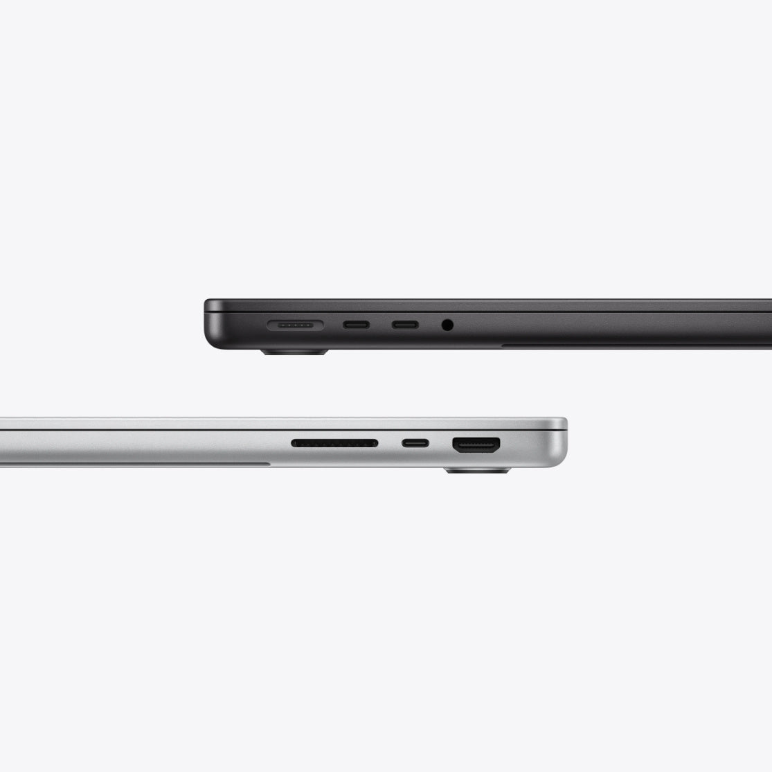 macbook pro 14 m5 closed side profile space black silver