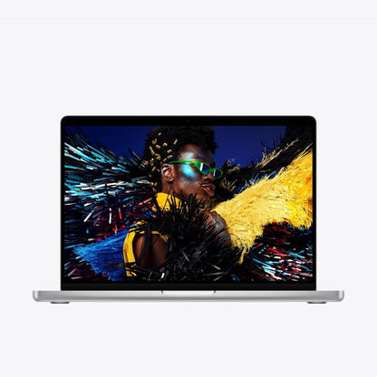 macbook pro 14 m5 front view display on silver