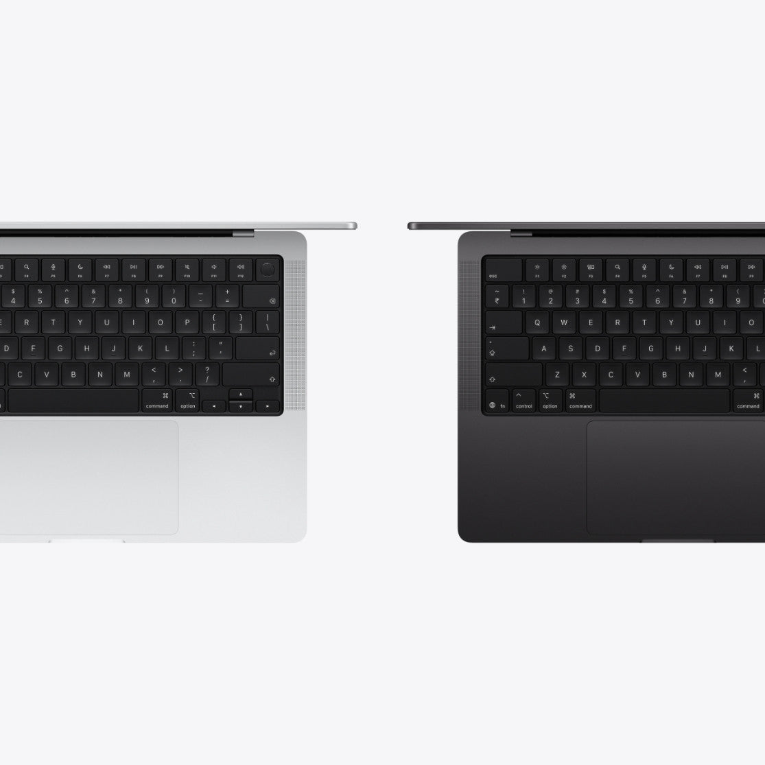 macbook pro 14 m5 keyboard trackpad comparison silver space black