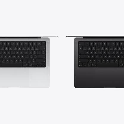 macbook pro 14 m5 keyboard trackpad comparison silver space black