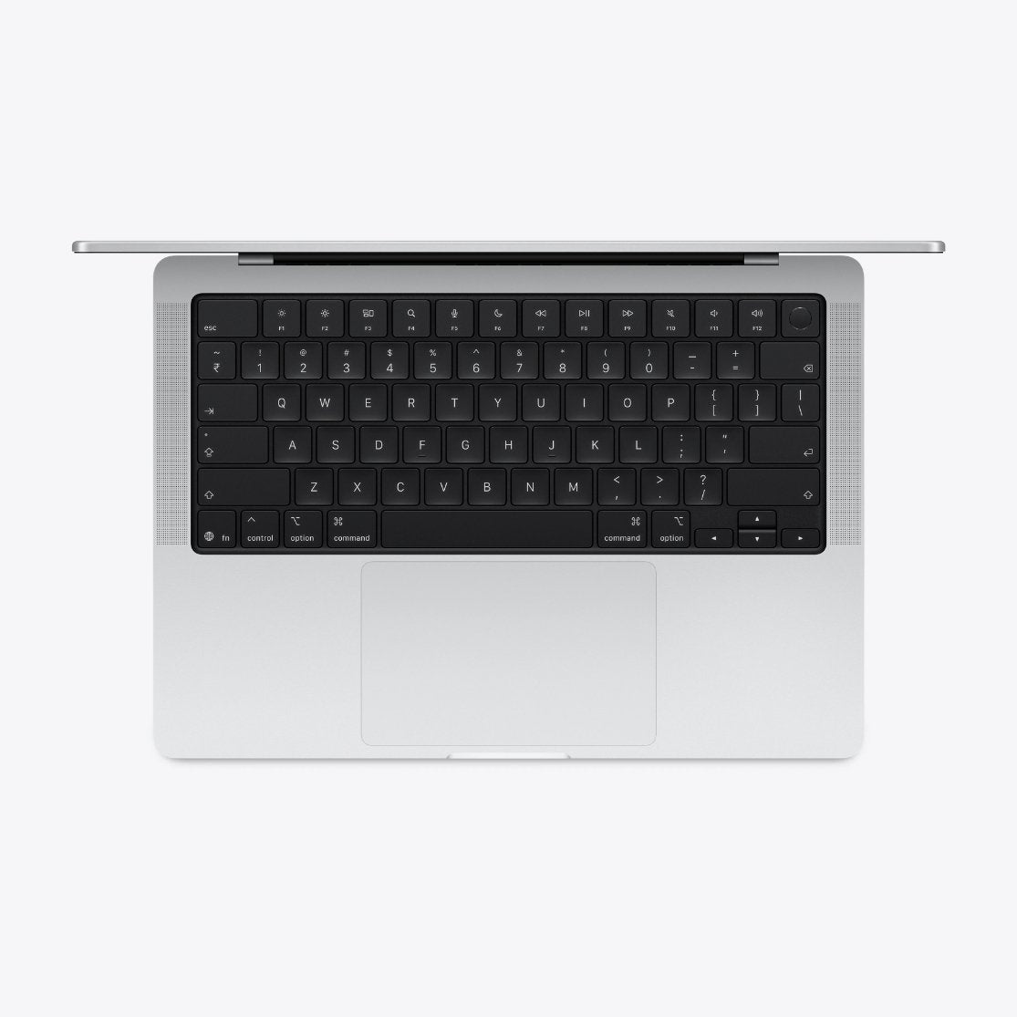 macbook pro keyboard top view silver
